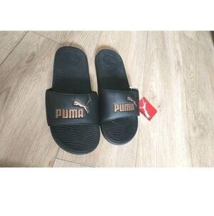 PUMA Cool Cat 2.0 Women's Slides Black-Rose Gold, 9 US New